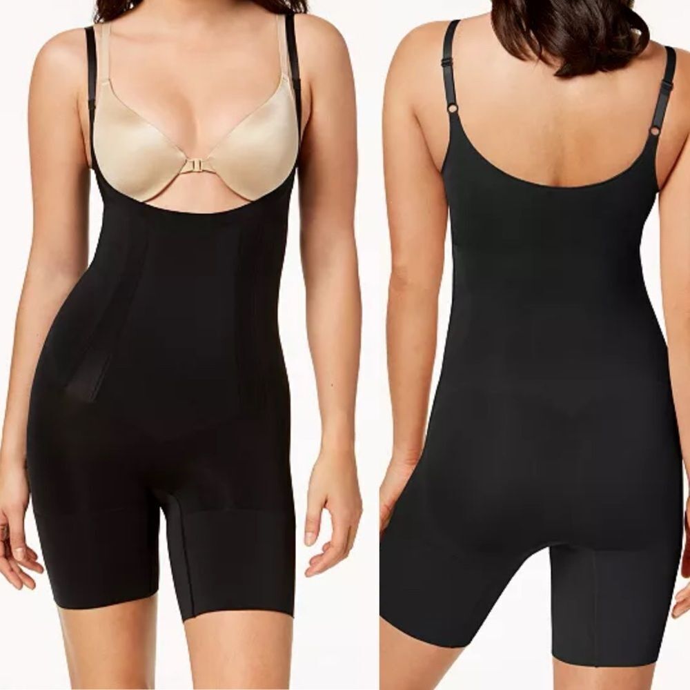 SPANX seemless Shapewear OnCore OpenBust Mid thigh Bodysuit plus size 1X
